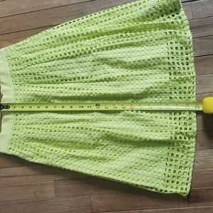 LOFT neon yellow midi skirt